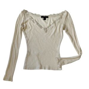 Express Top & FREE Plaid Button Down Shirt XS Lace & Bead Accented